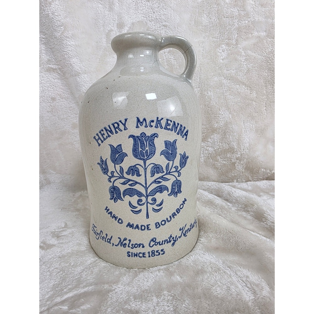 Henry‎ McKenna Hand Made Bourbon Half Gallon Jug Vintage Pottery Stonecraft